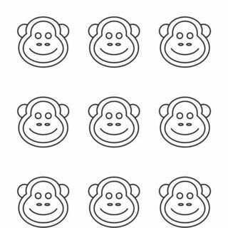 Monkey Outline - Nine Monkey Faces | Planerium