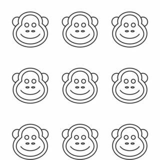 Monkey Outline - Nine Monkey Faces | Planerium