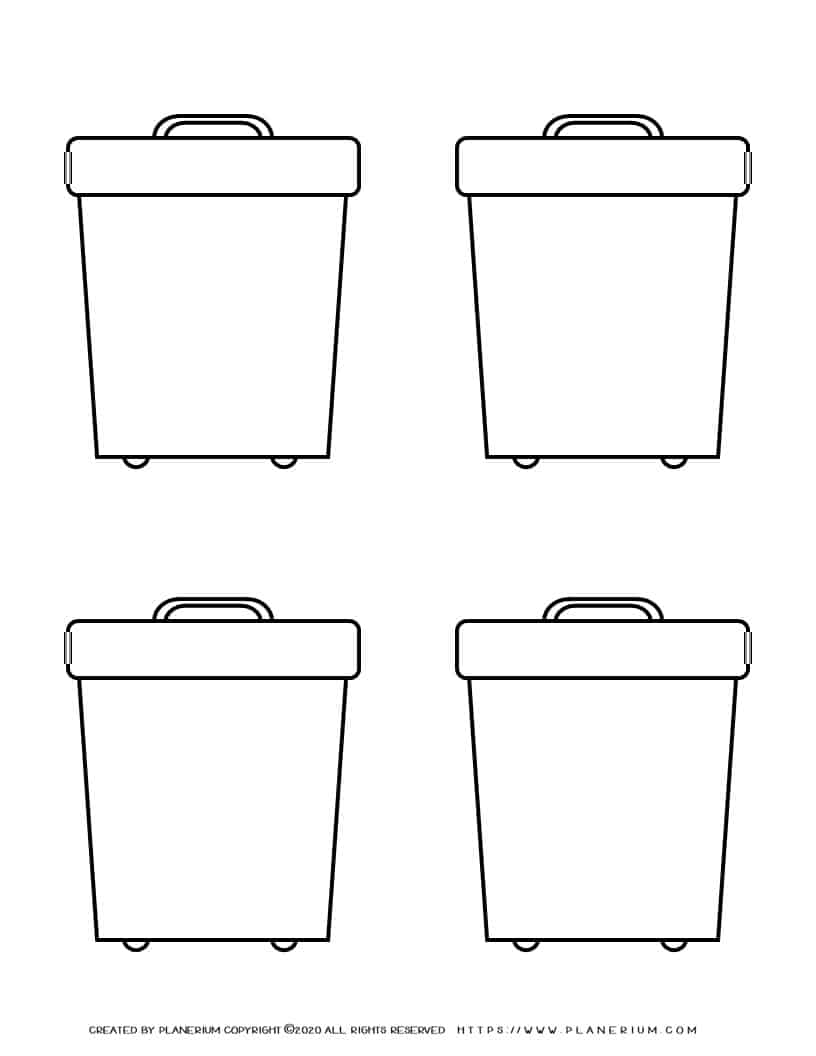 Recycle Bin Template - Four Recycle Bins | Planerium