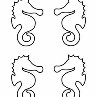 Seahorse Outline - Four Seahorses | Planerium