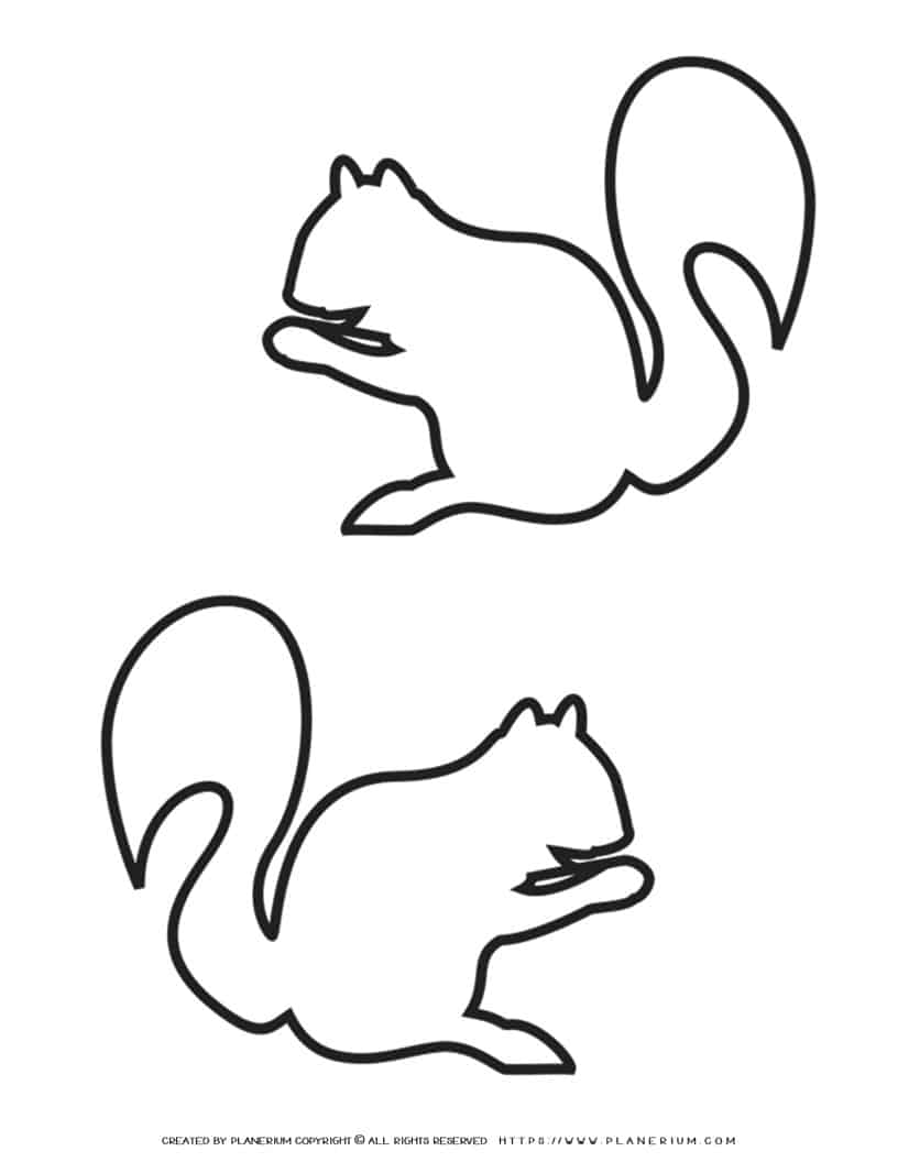 Squirrel Outline - Two Squirrels | Planerium