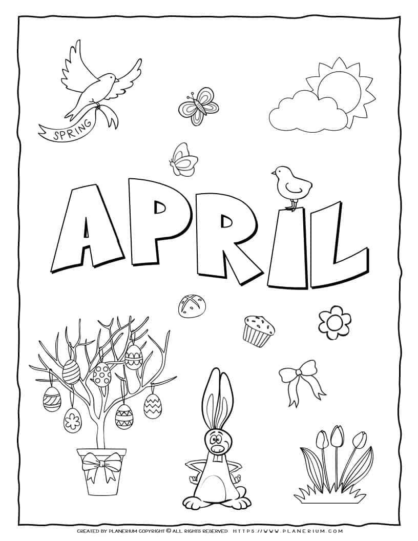 April Coloring Page | Planerium