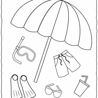 Beach Objects - Coloring Page | Planerium