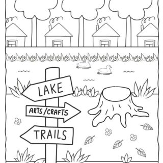 Camping Scene Coloring Page | Planerium