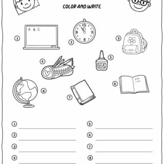 Classroom Objects Worksheet | Planerium