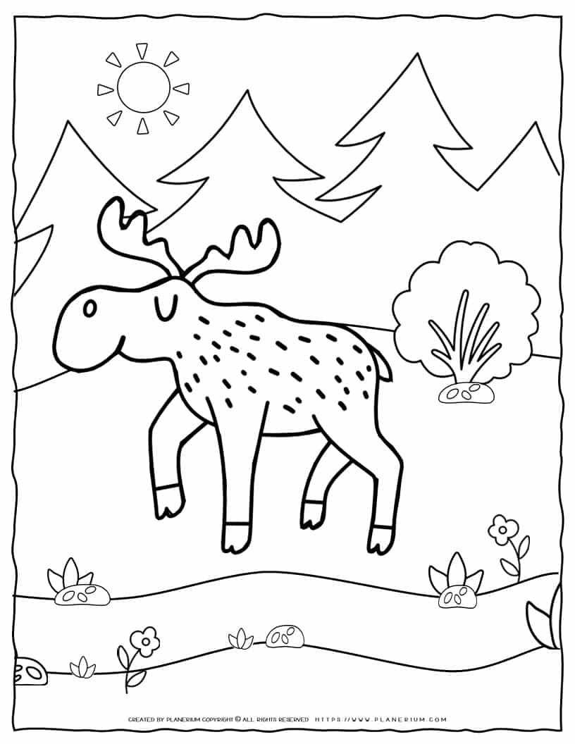 Deer Coloring Page | Planerium