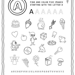English Alphabet Worksheet - A Letter | Planerium