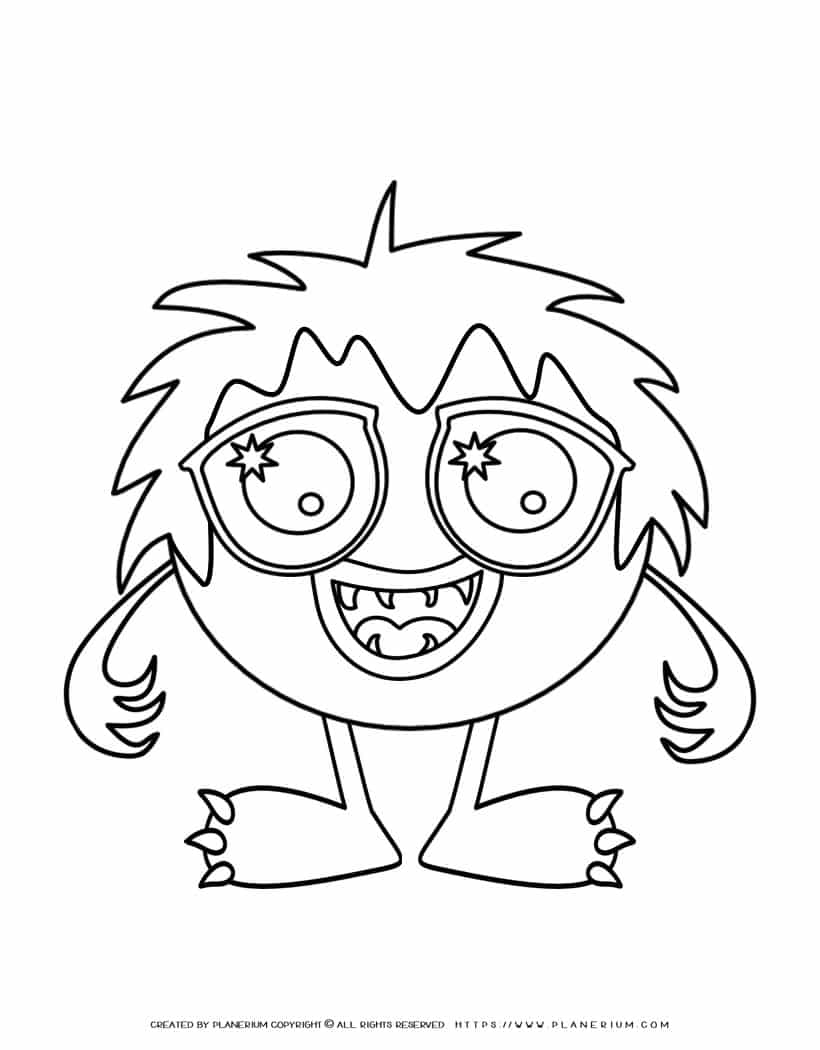 Happy Monster Coloring Page | Planerium