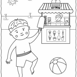 Ice Cream Coloring Page - Boy Popsicle | Planerium