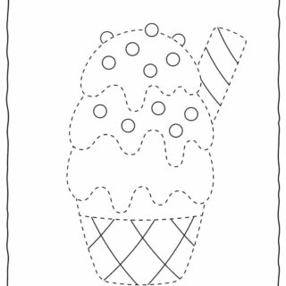Ice Cream Coloring Page - Trace and Color | Planerium
