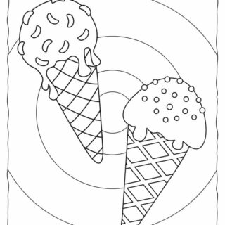 Ice Cream Coloring Page - Two Ice Creams | Planerium