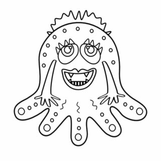 Octopus Monster Coloring Page | Planerium