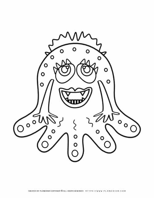 Octopus Monster Coloring Page | Planerium