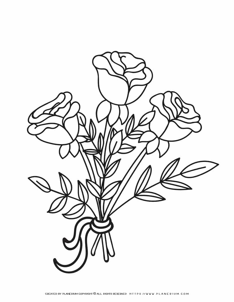 Roses Coloring Page by Planerium