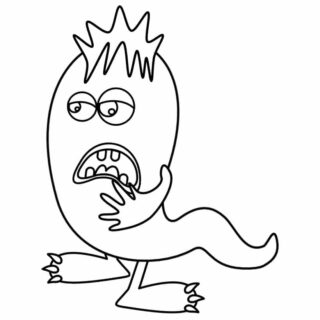 Scared Monster Coloring Page | Planerium