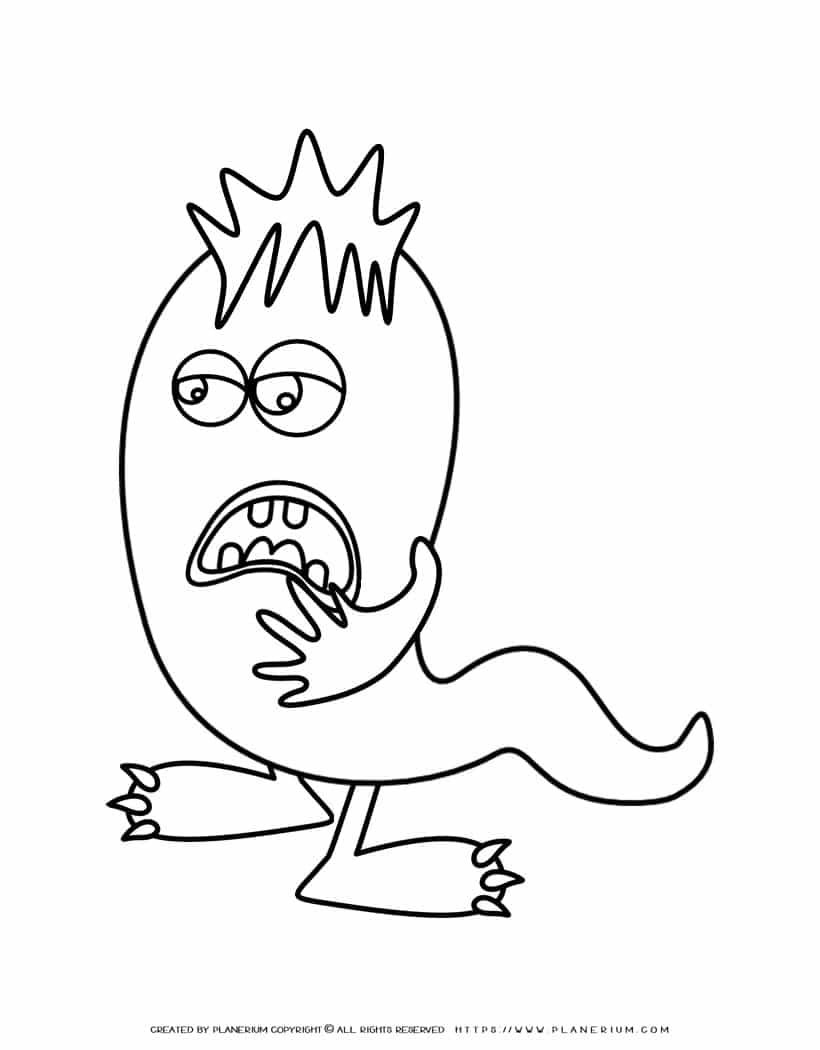 Scared Monster Coloring Page | Planerium