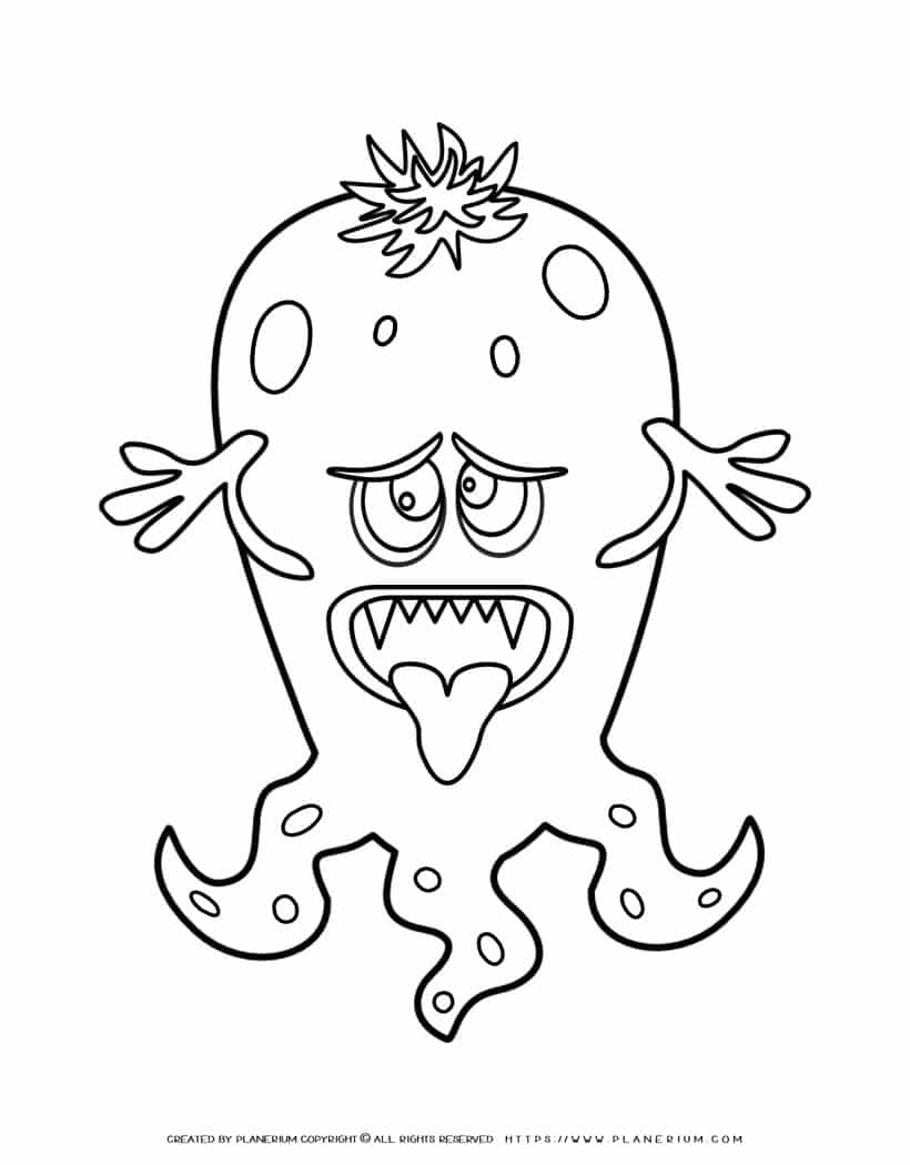 Scary Monster Coloring Page | Planerium