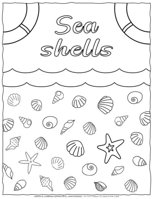 Sea Shells Coloring Page | Planerium