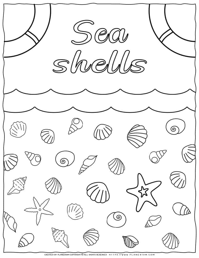 Sea Shells Coloring Page | Planerium