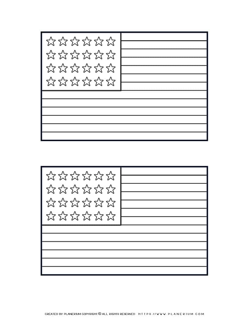 American Flag Template - Two Flags | Planerium