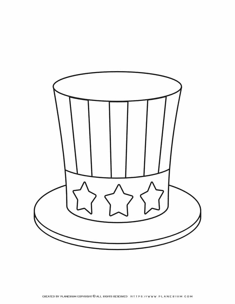 American Hat Coloring Page | Planerium