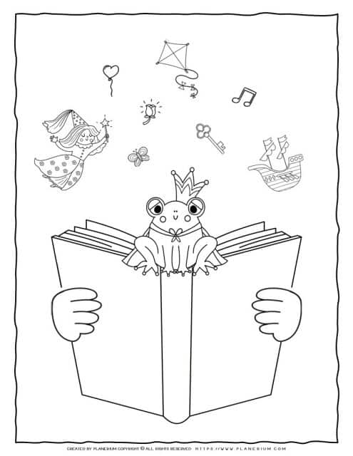 Book coloring page for kids to use in the classroom or at home.