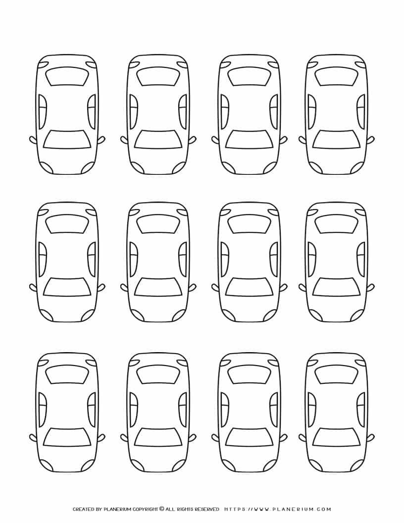 Car Template - Twelve Cars | Planerium