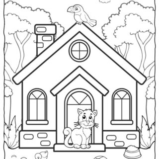 House Coloring Page - Country House | Planerium