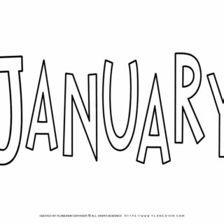 January Coloring Page - Title | Planerium