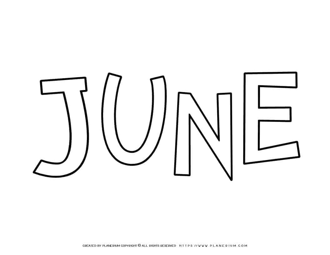 June Coloring Page - Title | Planerium
