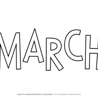 March Coloring Page - Title | Planerium