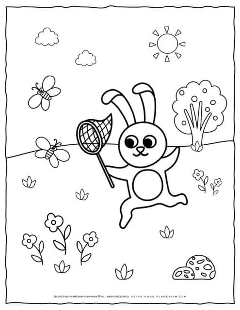 Rabbit Coloring Page | Planerium
