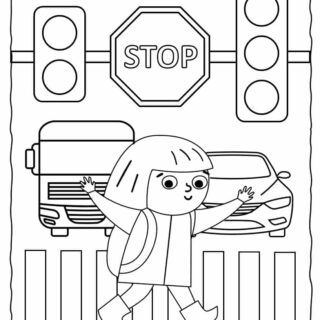 Road Safety Coloring Page | Planerium