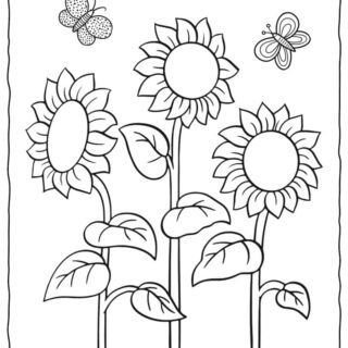 Sunflowers Coloring Page For Kids - Planerium