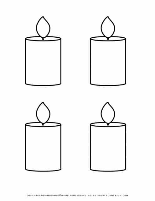 Candle Template - Four Candles | Planerium