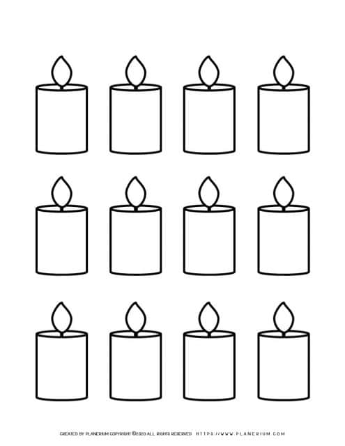Candle Template - Twelve Candles | Planerium