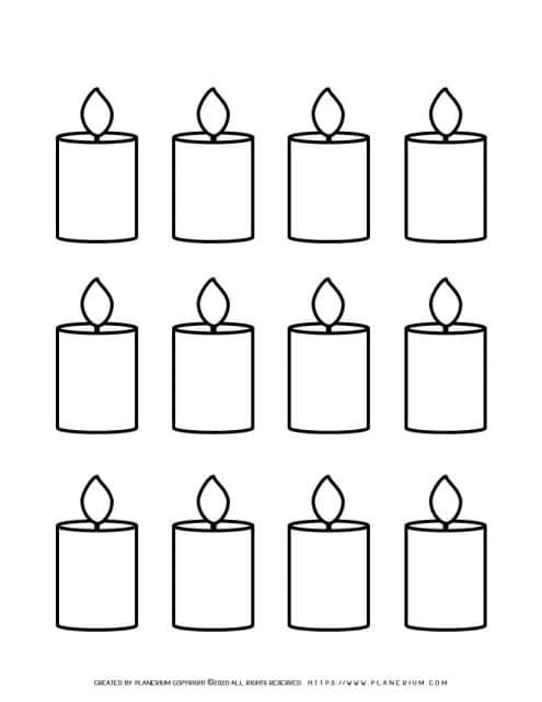 Candle Template - Twelve Candles | Planerium