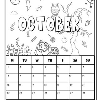 Coloring Calendar - October | planerium