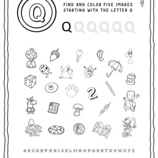 English Alphabet Worksheet - Q letter | Planerium