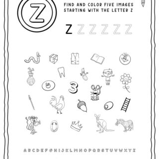 English Alphabet Worksheet - Z Letter | Planerium