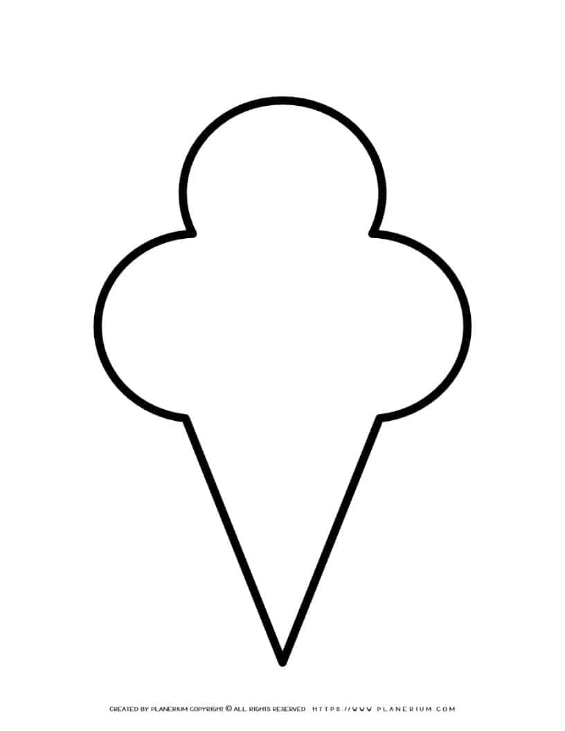 Tasty Treat: Ice Cream Template Outline for Kids' Craft