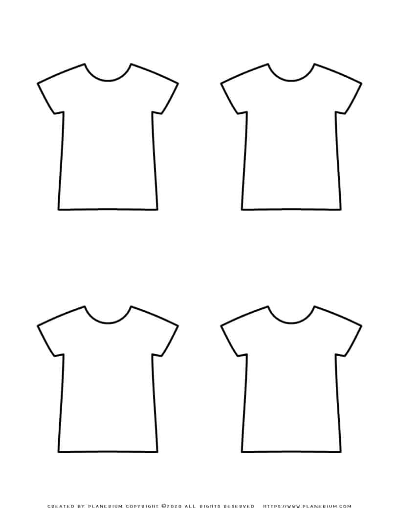 Shirt Template - Four Shirts | Planerium
