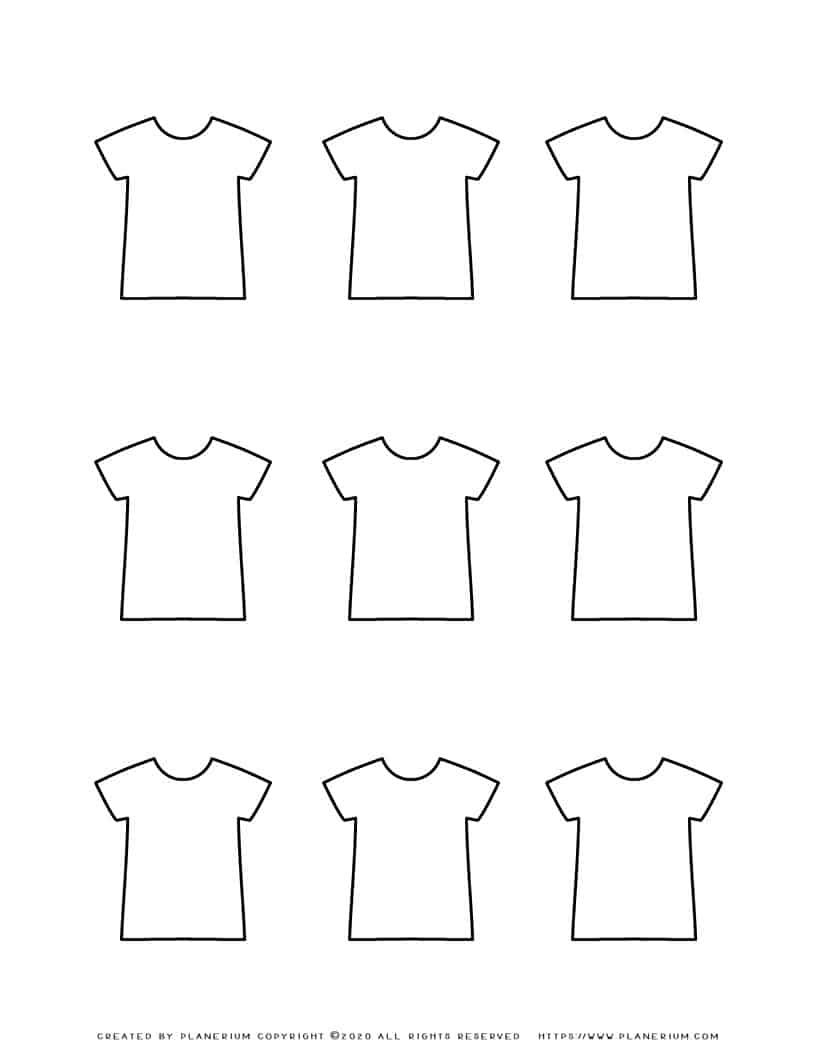 Shirt Template - Nine Shirts | Planerium