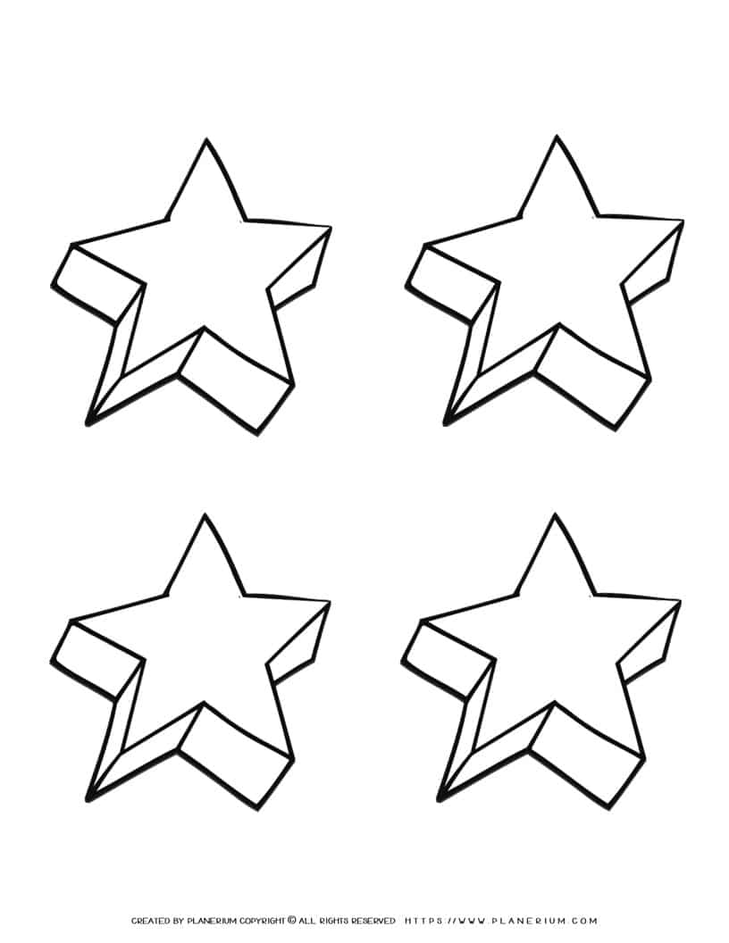 Star Template - Four Stars | Planerium