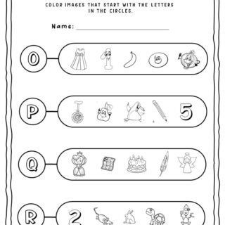 Beginning Sounds Worksheet - O to R | Planerium