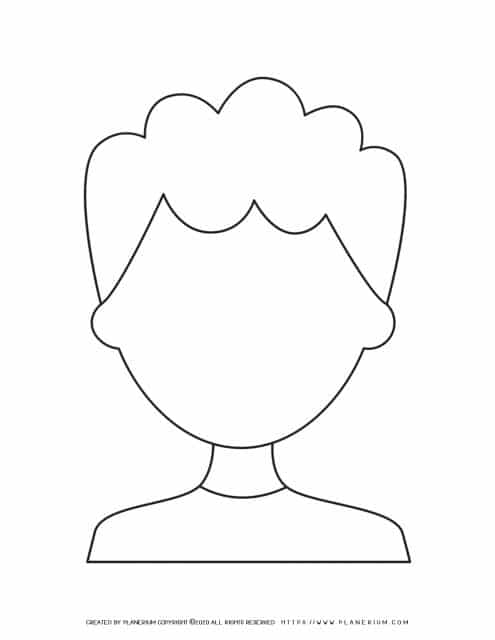 Boy Face Template - Curly Hair | Planerium