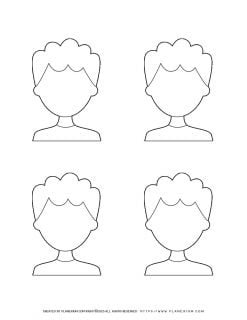 Boy Face Template - Four Boys | Planerium