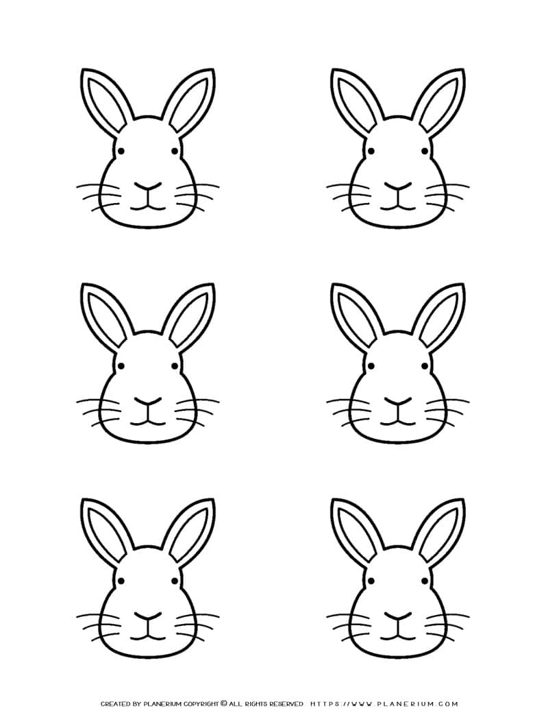 Bunny Outline - Six Bunny Heads | Planerium
