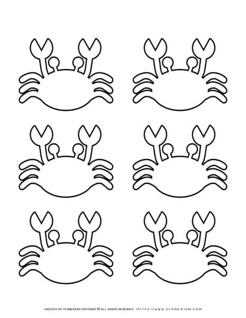 Crab Template - Six Crabs | Planerium