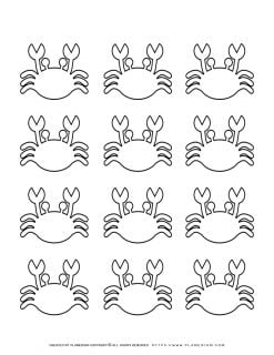 Crab Template - Twelve Crabs | Planerium